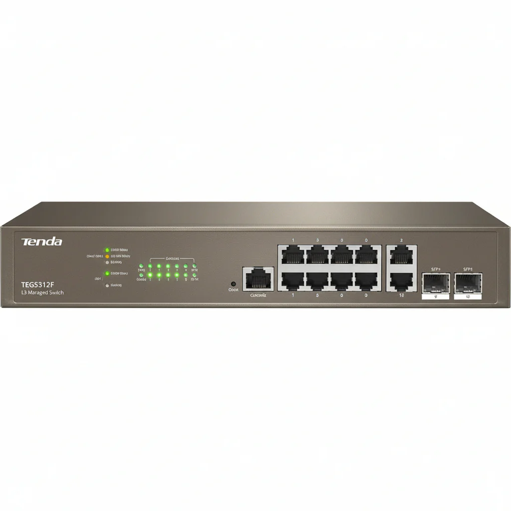 Tenda TEG5312F 12-Port Gigabit L3 Managed Switch, 10x RJ45 + 2x SFP, 1U Rackmount - Image 4