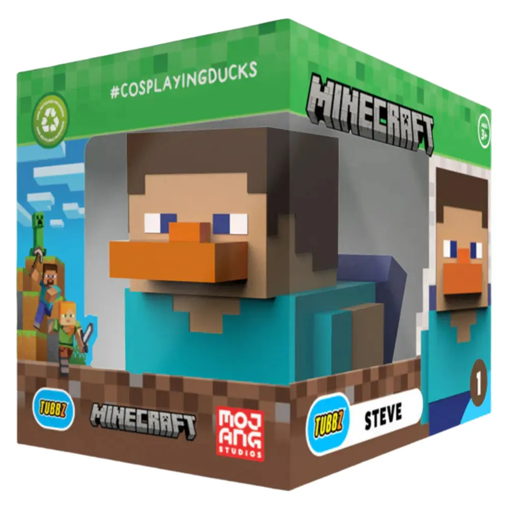 TUBBZ Boxed Minecraft Steve Vinyl Duck Collectible Figure – Official Licensed PVC Display Toy - Image 6