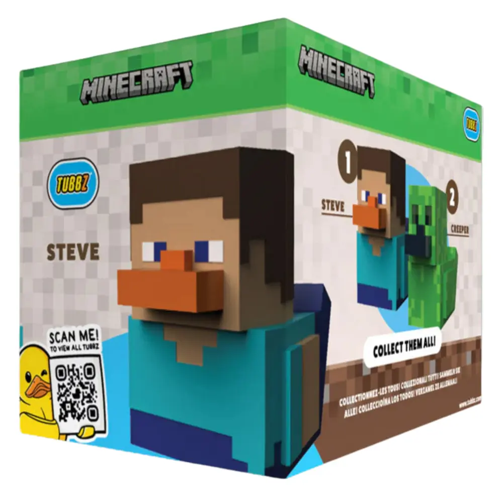 TUBBZ Boxed Minecraft Steve Vinyl Duck Collectible Figure – Official Licensed PVC Display Toy - Image 7