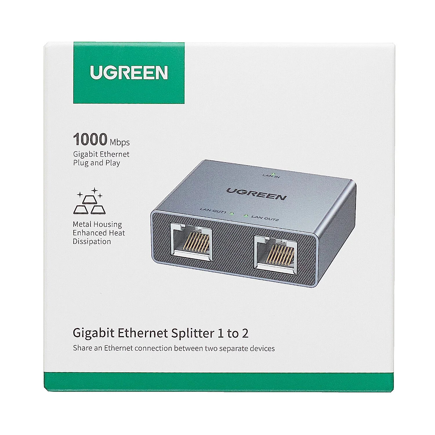 UGREEN 1-to-2 Gigabit Ethernet Splitter, 1000Mbps LAN Network Adapter - Image 4