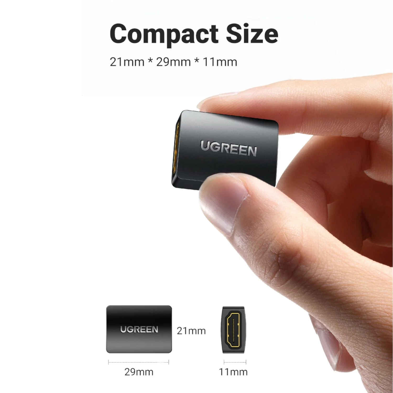 UGREEN 20107-20107 HDMI Female to Female Adapter - Black - Image 2