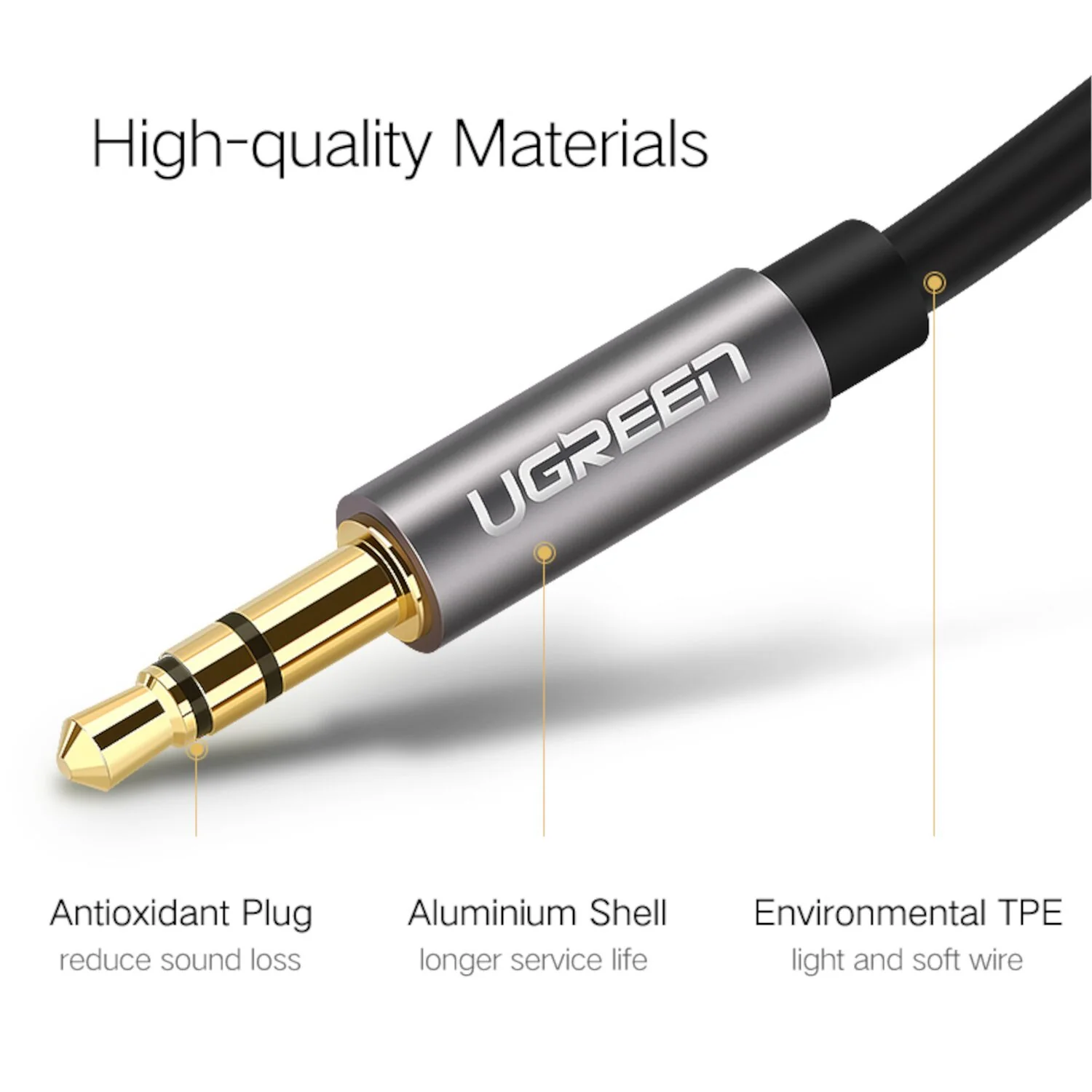 UGREEN 3.5mm Aux Cable 2m - Image 2