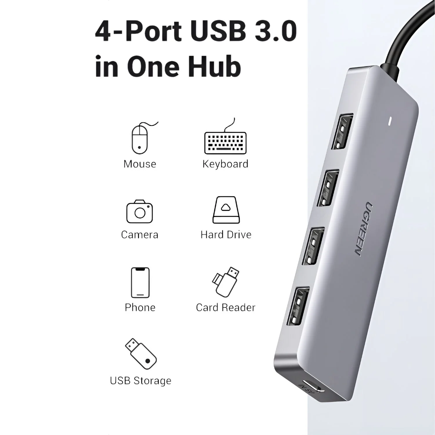 UGREEN 4-in-1 Type-C Hub | USB 3.0 | Type-C - Image 2