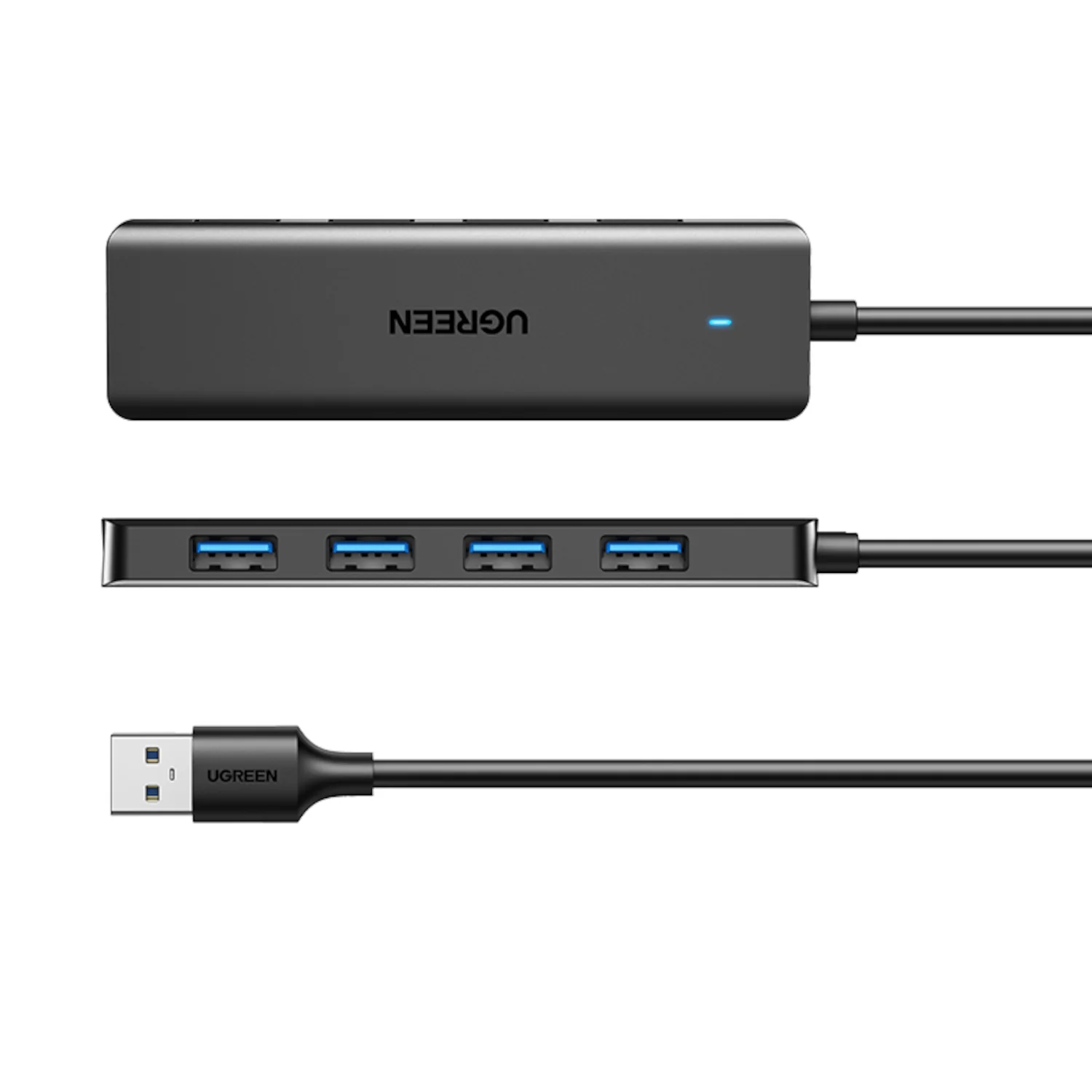 UGREEN 4-in-1 USB 3.0 Hub - High-Speed 5Gbps Data Transfer - Grey - Image 2