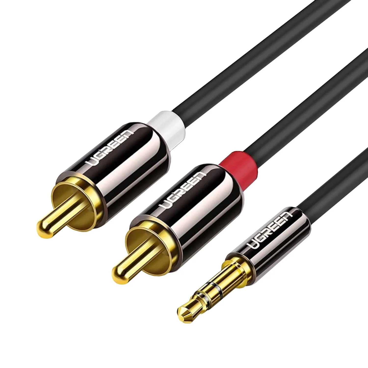 UGreen AV116 RCA to AUX 3.5mm Audio Cable 2M - Black - Image 3