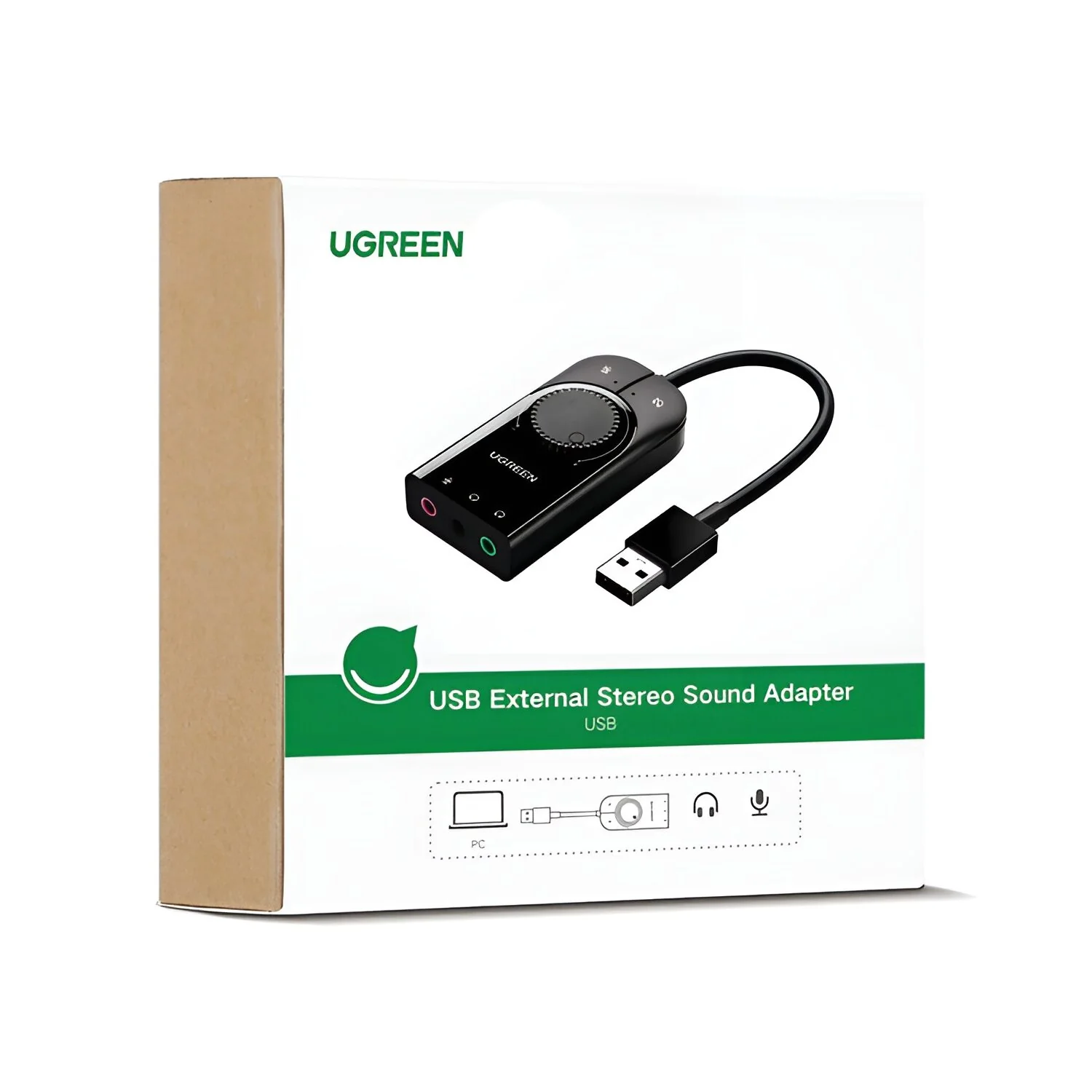 UGREEN CM129-40964 USB-A to 3.5mm External Stereo Sound Adapter - Black - Image 5
