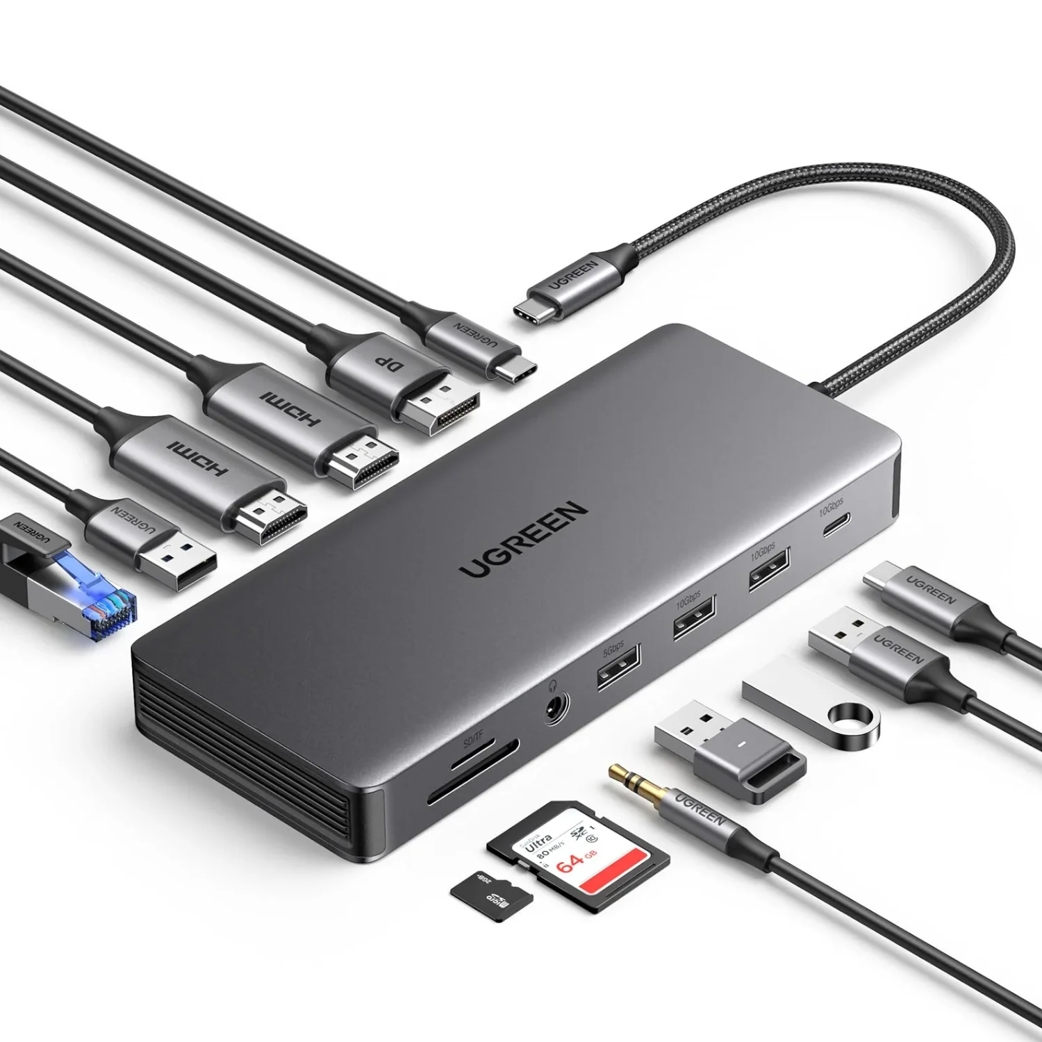 UGreen CM681 Revodok Pro 13-in-1 USB Type-C HDMI and DisplayPort Docking Station - Image 2