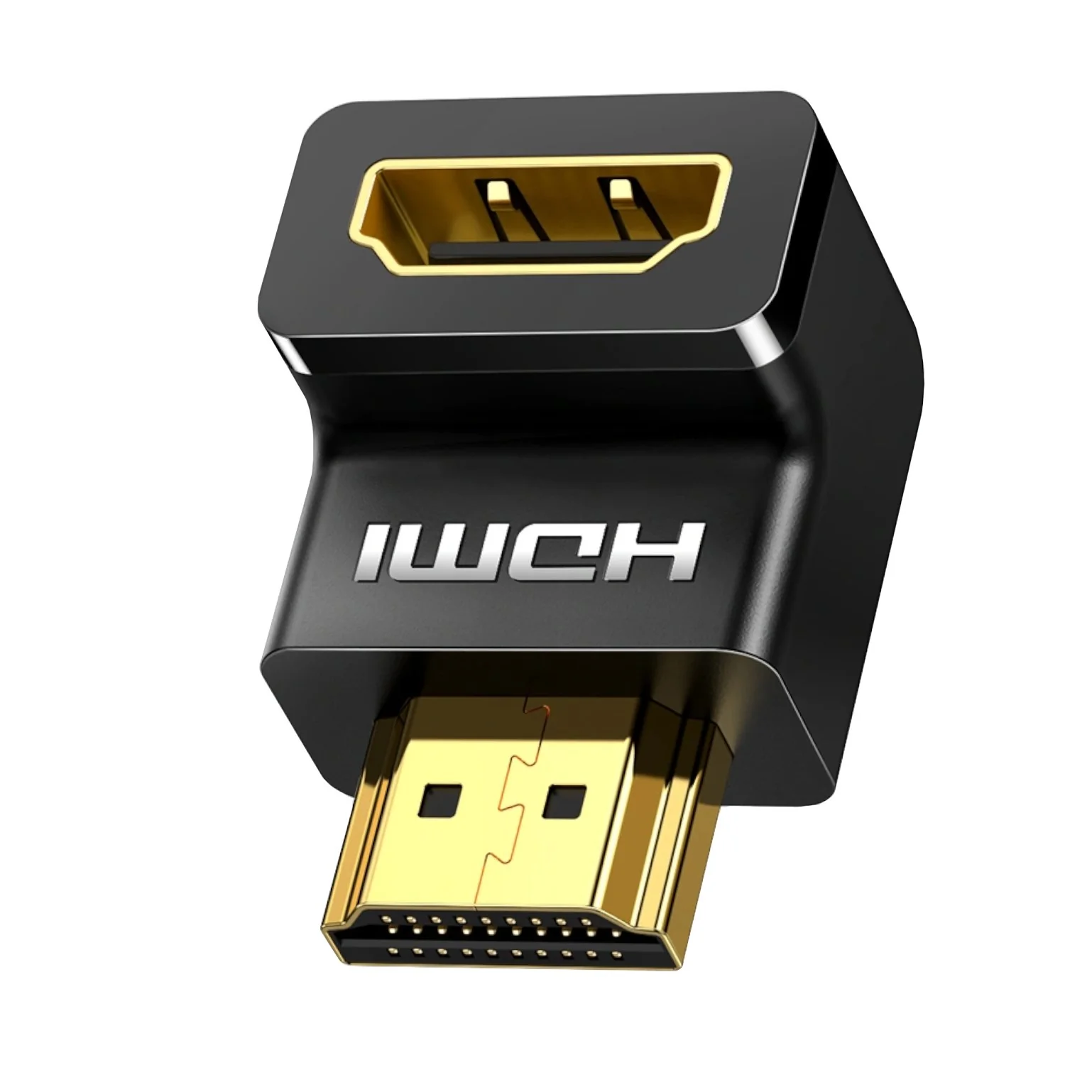 UGreen HD112 HDMI 4K Male to Female Down-angled Connector - Black - Image 2