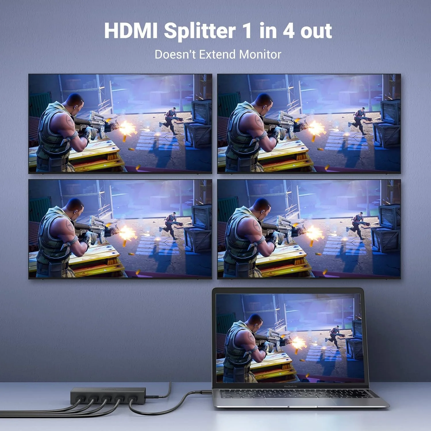 UGreen HDMI 1×4 Video Splitter 4K – Black - Image 2