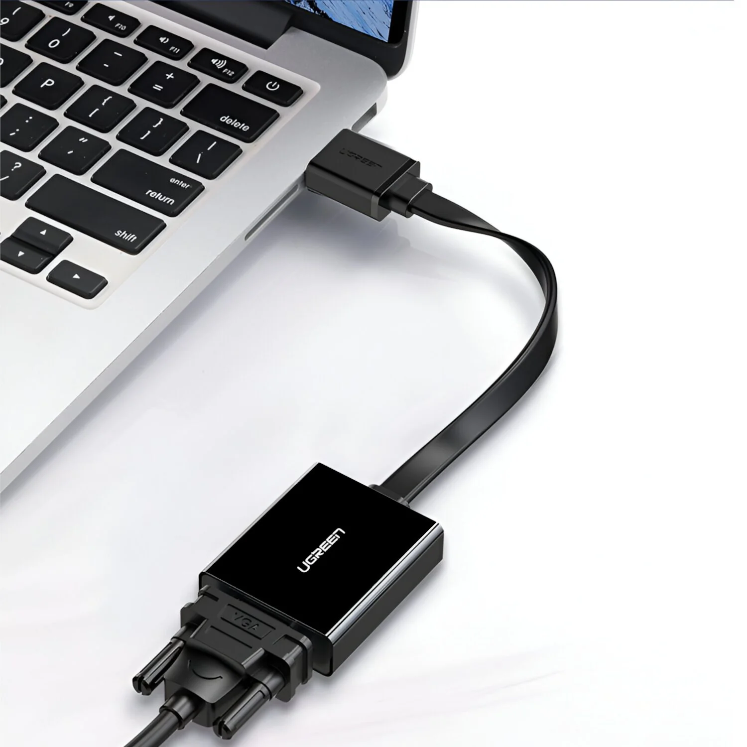 UGREEN HDMI to VGA Adapter, with 3.5mm Audio and Power Port - Black - Image 2