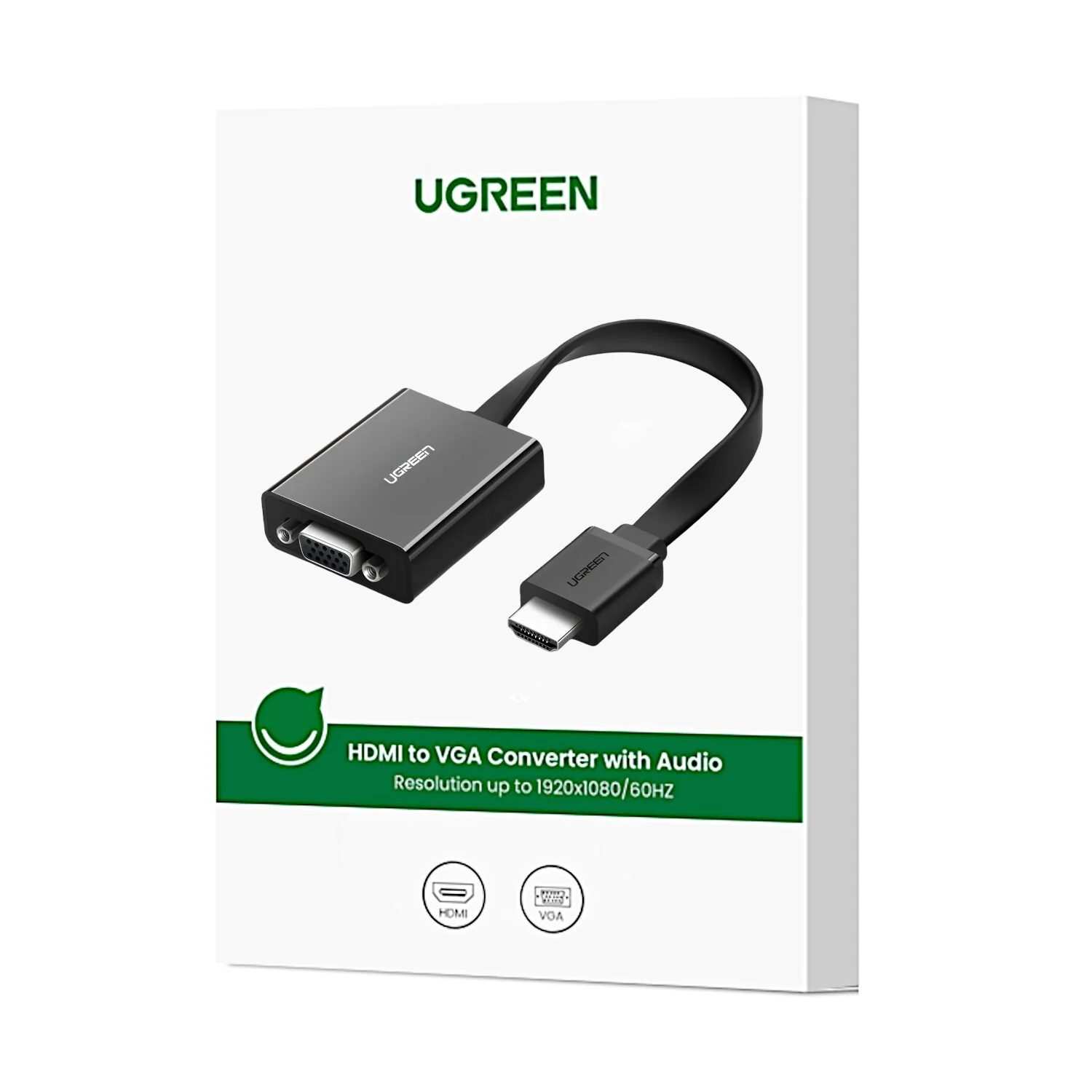 UGREEN HDMI to VGA Adapter, with 3.5mm Audio and Power Port - Black - Image 4