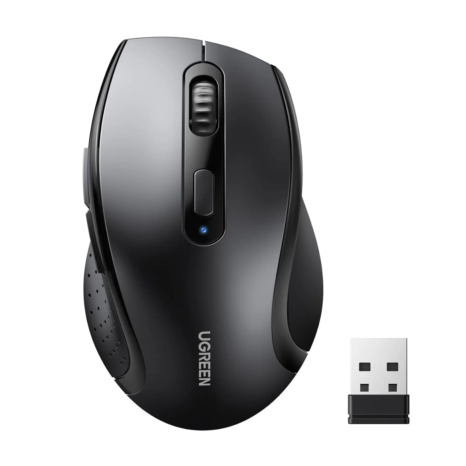 UGreen M511 Ergonomic 2.4GHz Wireless Mouse - Black - Image 3