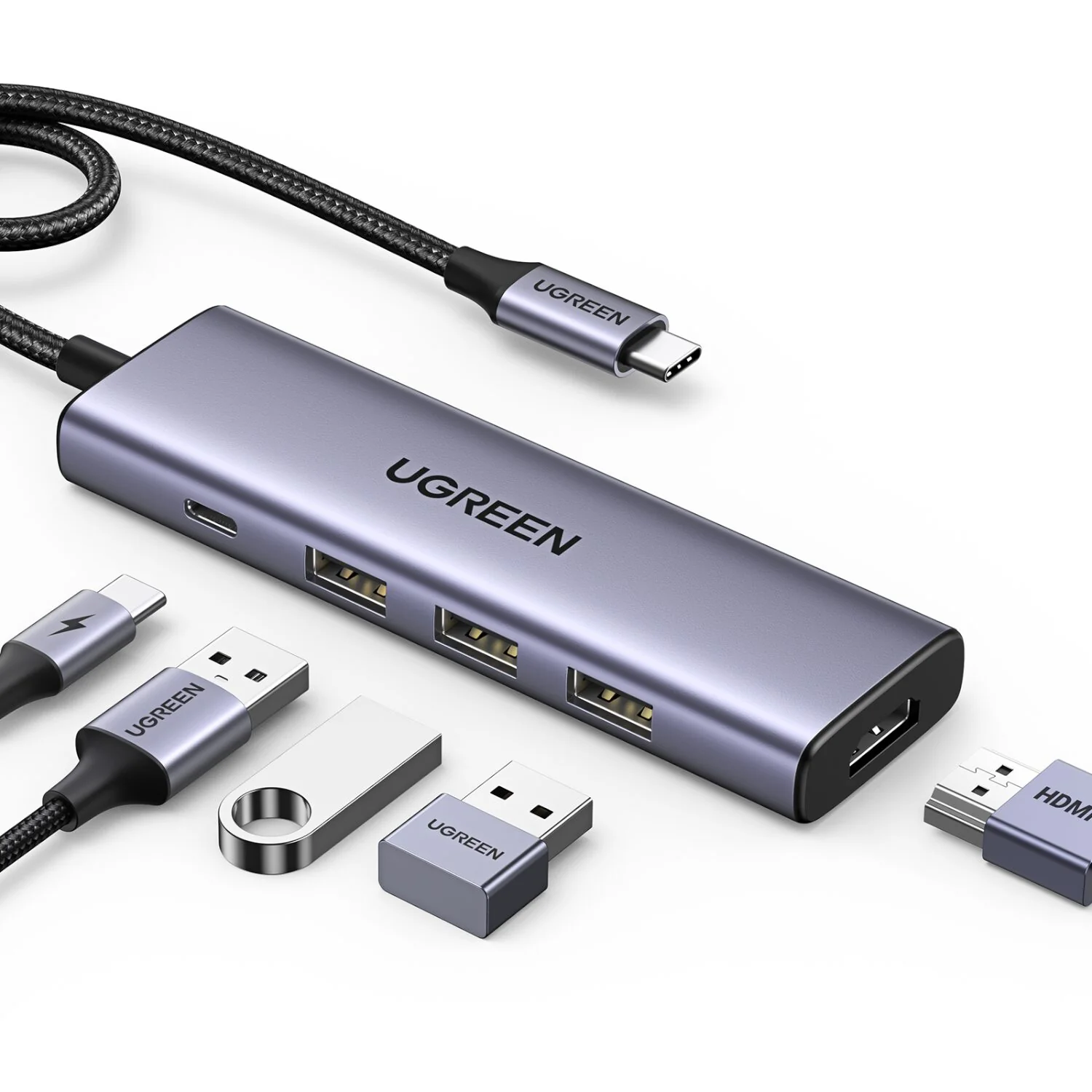 UGREEN Revodok 5-in-1 Type-C Hub | 4K HDMI | Type-C | USB3.0 - Image 3