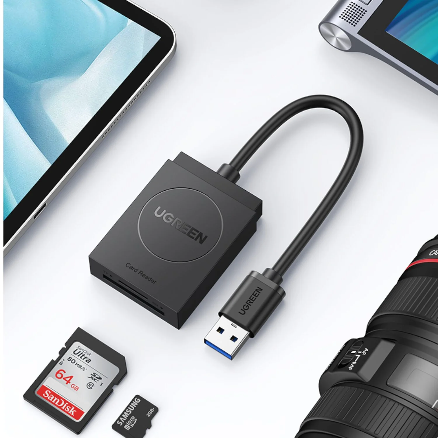 UGREEN USB 3.0 Dual Slot Card Reader for SD/TF Cards – 5Gbps Data Transfer - Image 2