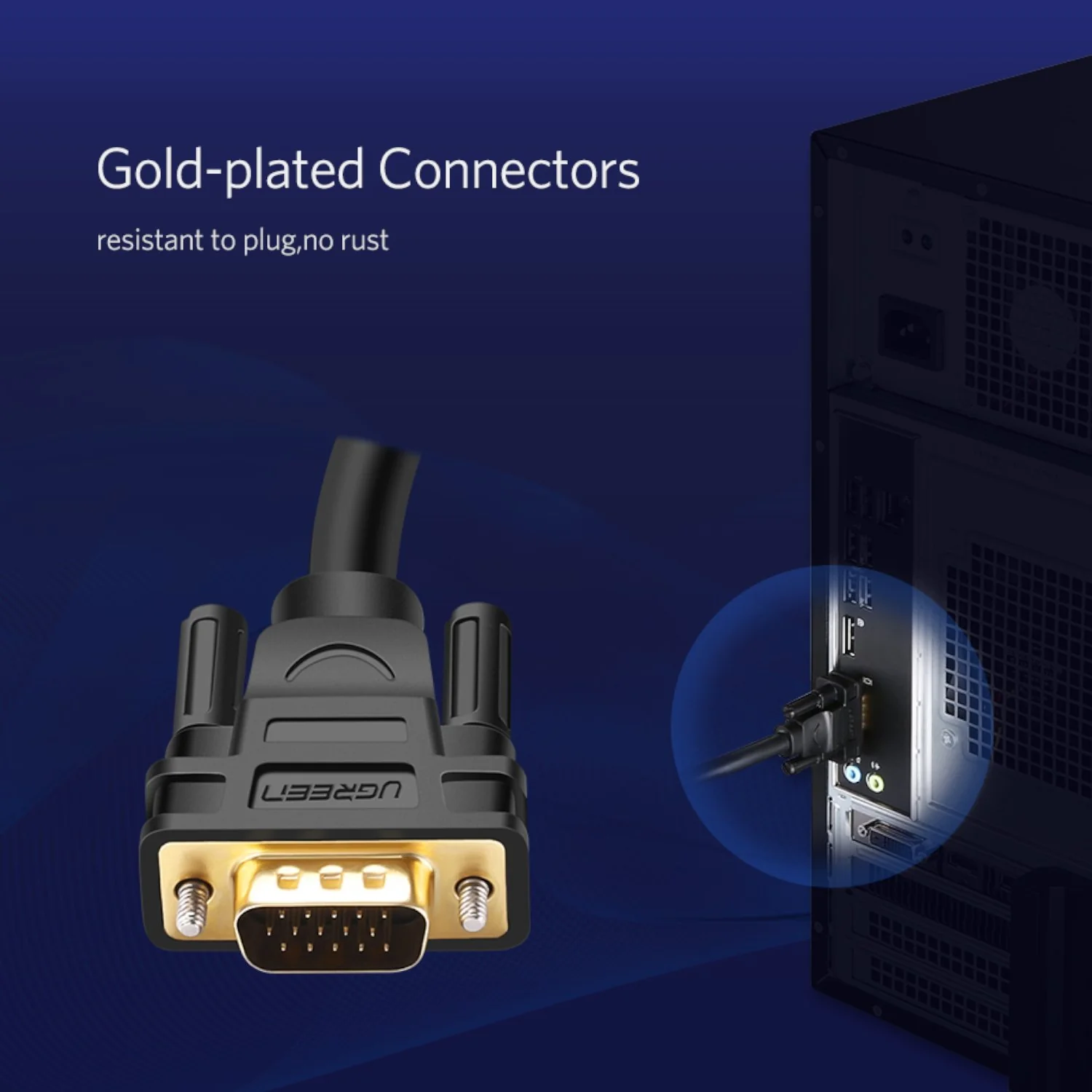 UGreen VG101 VGA Male to Male Cable 1.5M - Image 2