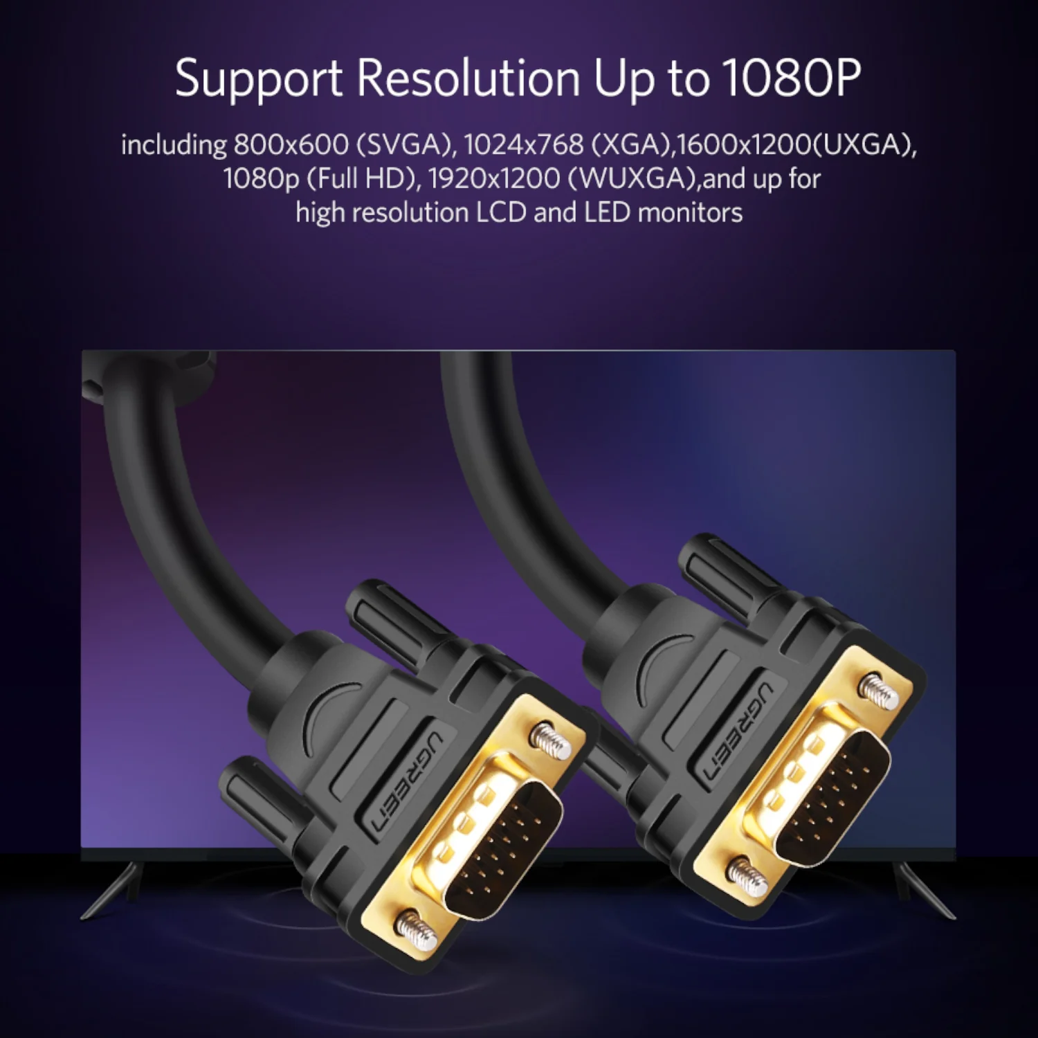 UGreen VG101 VGA Male to Male Cable 1.5M - Image 4