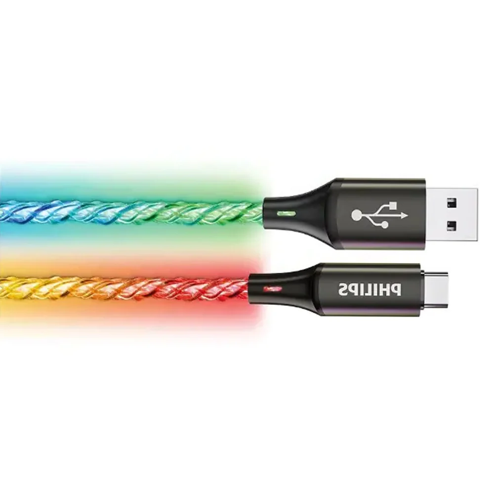 Philips USB-A to USB-C RGB Party Cable 18W Fast Charge 1m - Image 4