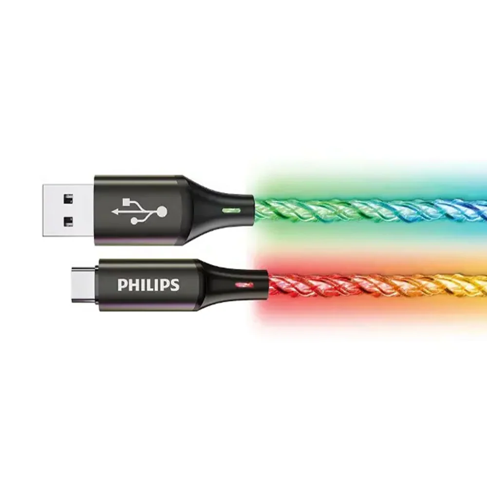 Philips USB-A to USB-C RGB Party Cable 18W Fast Charge 1m - Image 5