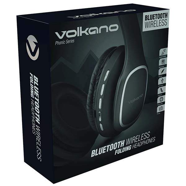 Volkano Phonic Series Bluetooth Headphones - Black - Image 2