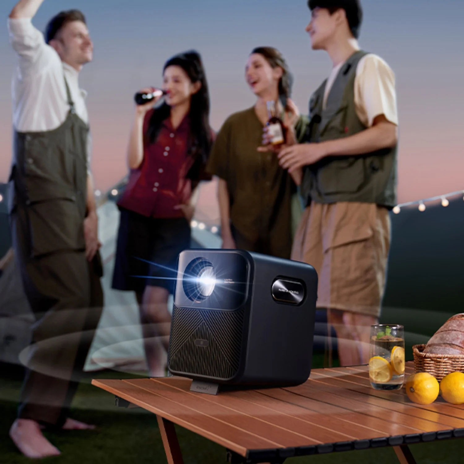 WANBO MOZART 1 PRO 1080P 900ANSI Android 11 Smart Home Theatre Projector - Dark Blue - Image 5