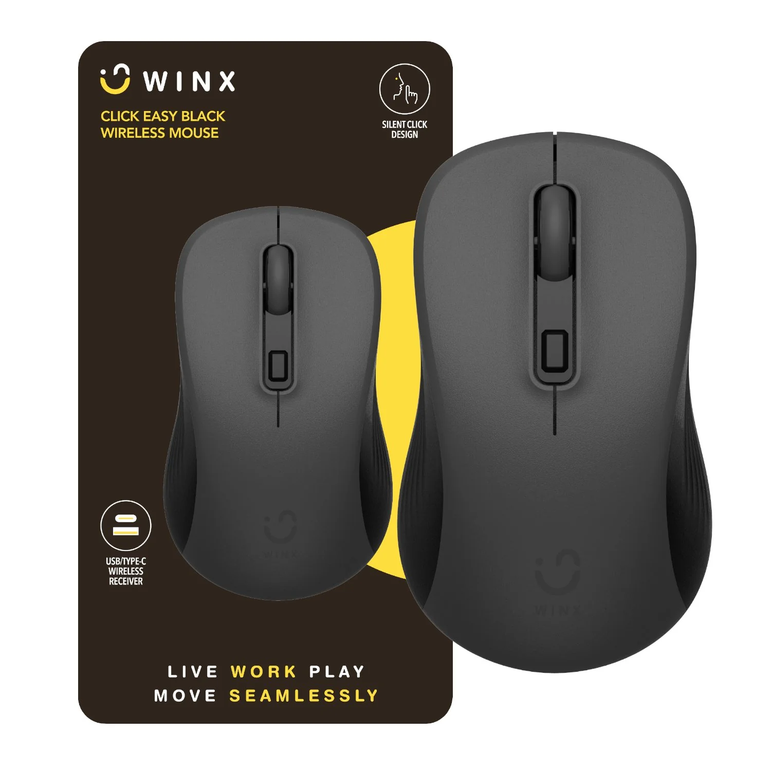 WINX CLICK Easy 1600DPI 2.4GHz Wireless Mouse - Black - Image 3