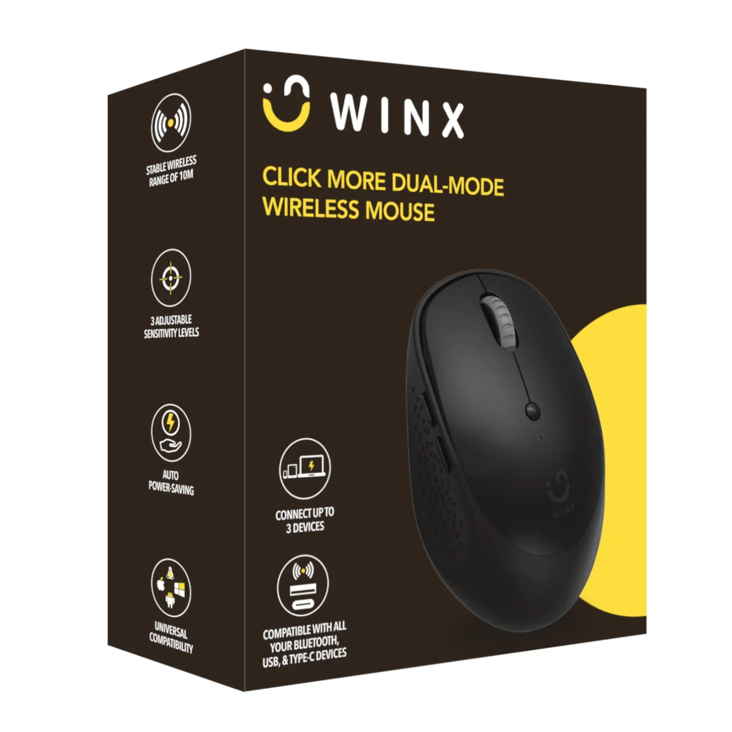 WINX CLICK More Dual-Mode Wireless Mouse - Black - Image 4