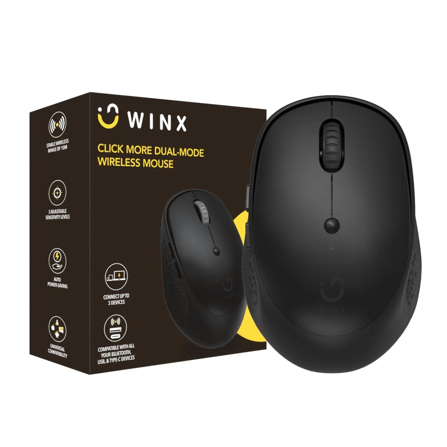 WINX CLICK More Dual-Mode Wireless Mouse - Black - Image 5