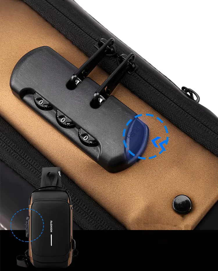 X23 Anti-Theft Cross Body Sling Bag with USB Charging Port – Secure PU Travel Shoulder Bag - Image 6