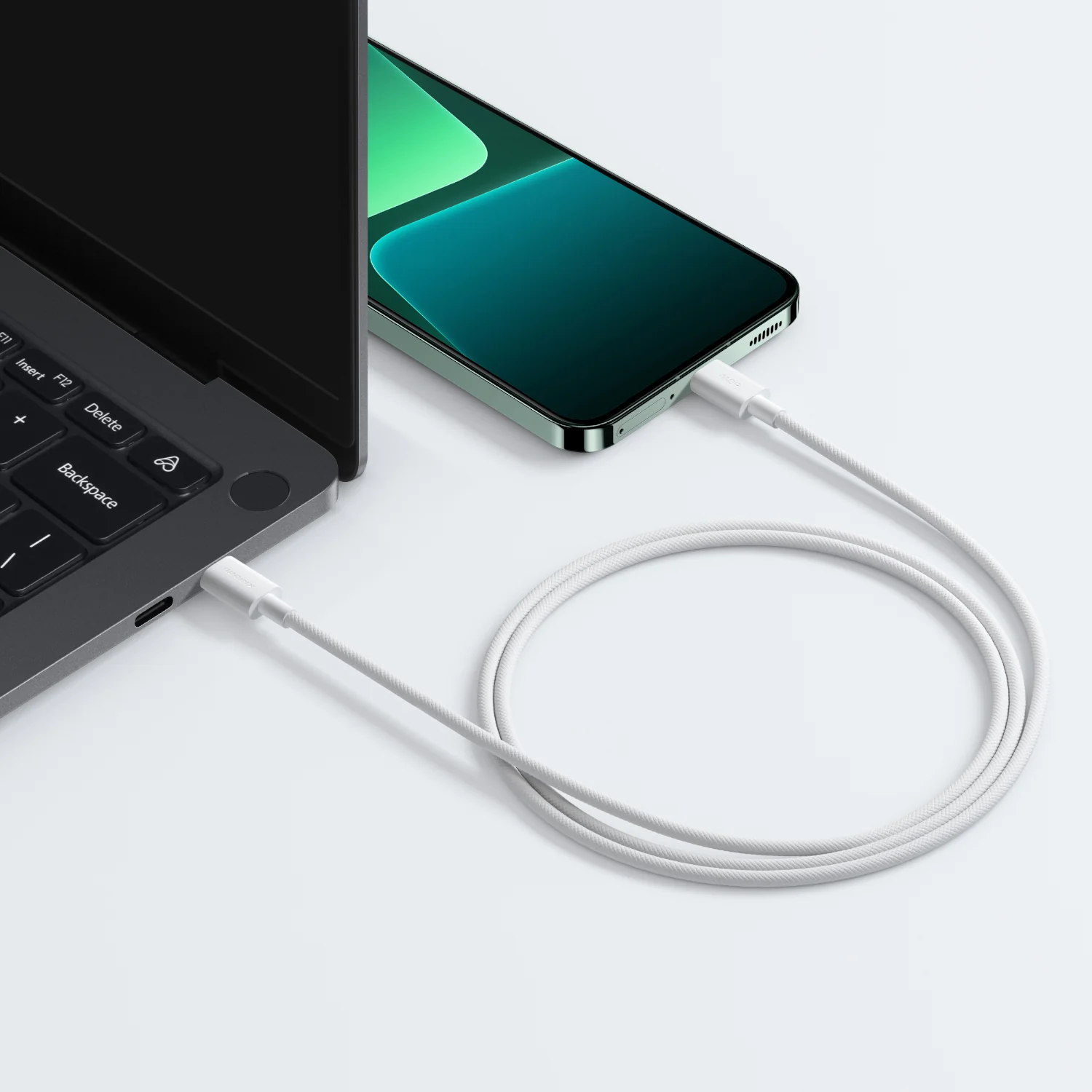 Xiaomi 3A Braided USB Type-C to USB Type-C Cable 1M - White - Image 4